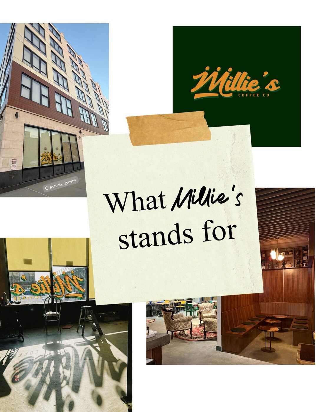 Millie's storefront and signage